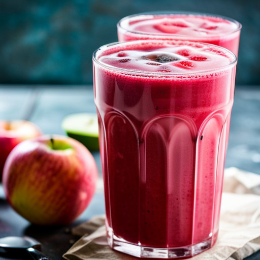 rezept für hausgemachten Smoothie mit Apfel und Himbeere 90184